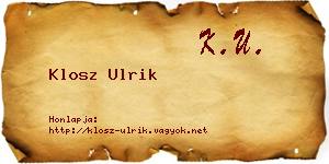 Klosz Ulrik névjegykártya